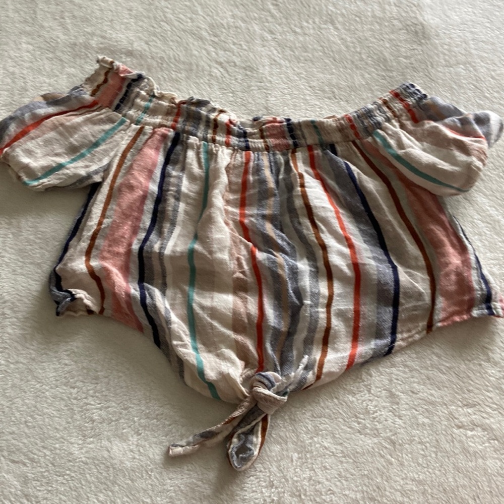 cropped off the shoulder top